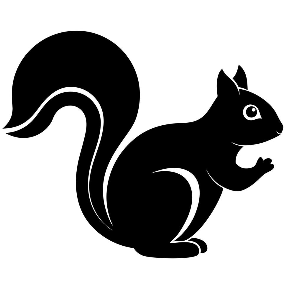 Stylish squirrel icon silhouette perfect for wildlife designs vector
