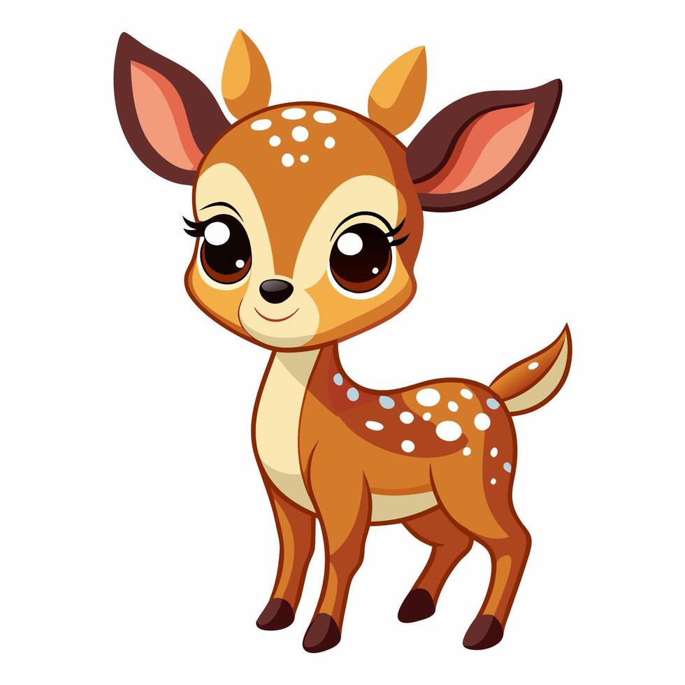Cute deer cartoon illustration for kids and wildlife designs. vector