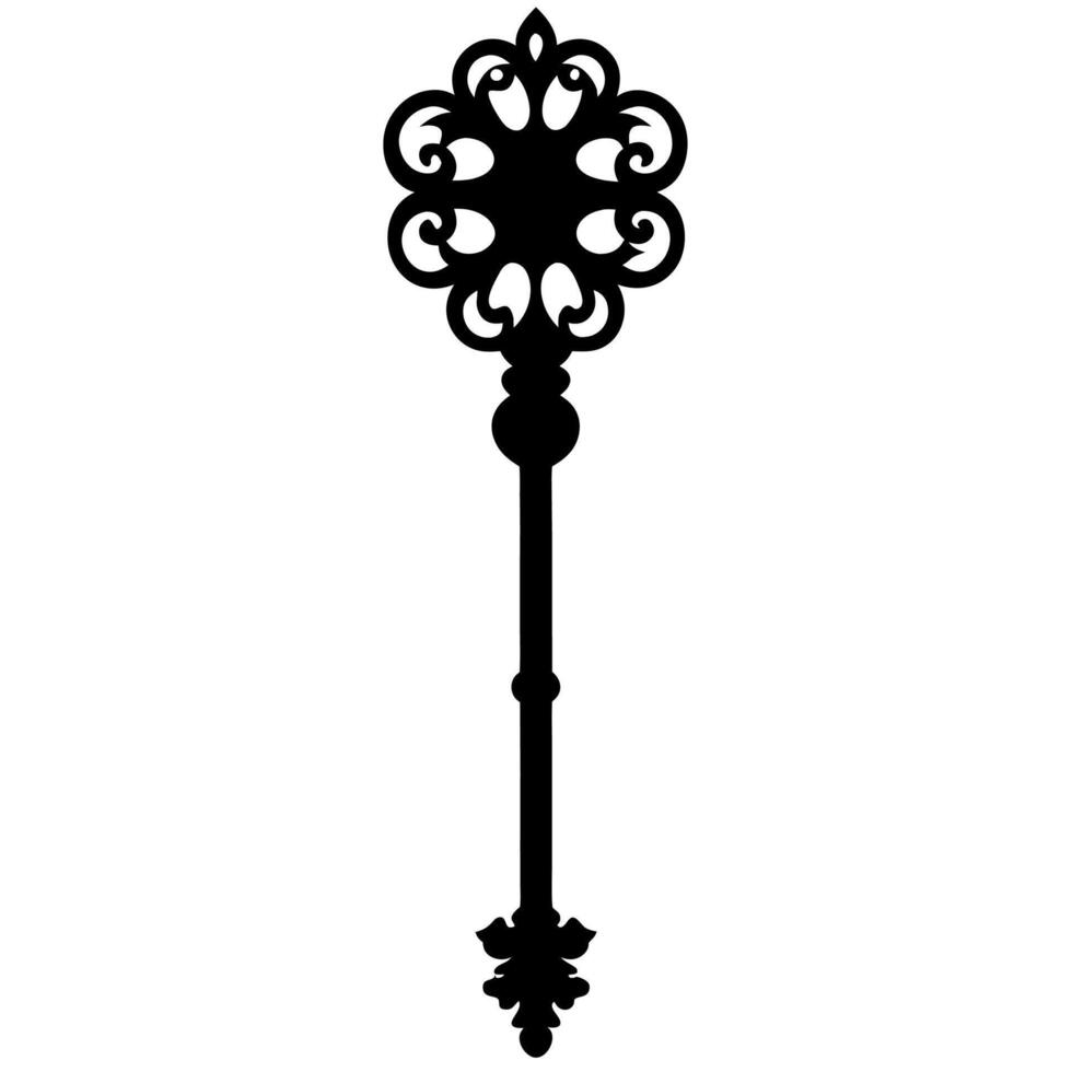 Elegant royal king key icon silhouette design projects and decor. vector