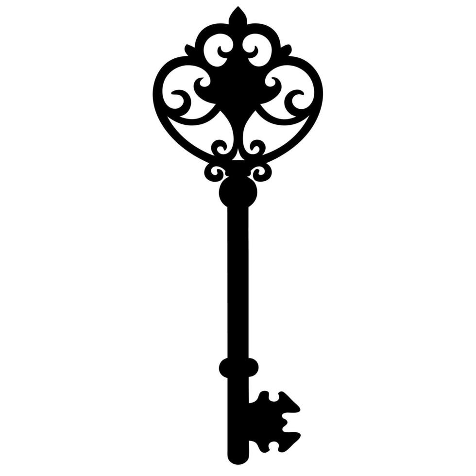 Elegant royal king key icon silhouette for premium design vector