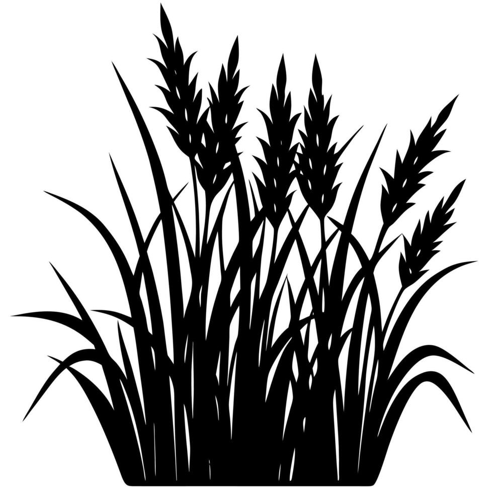 Simple elegant grass silhouette illustration for nature-inspired designs. vector