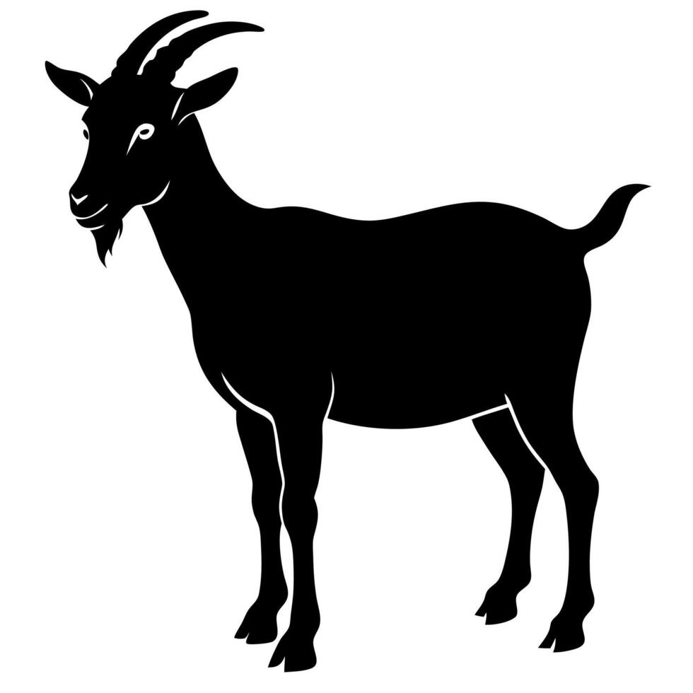 Goat icon silhouette illustration perfect for minimal and animal design themes. vector