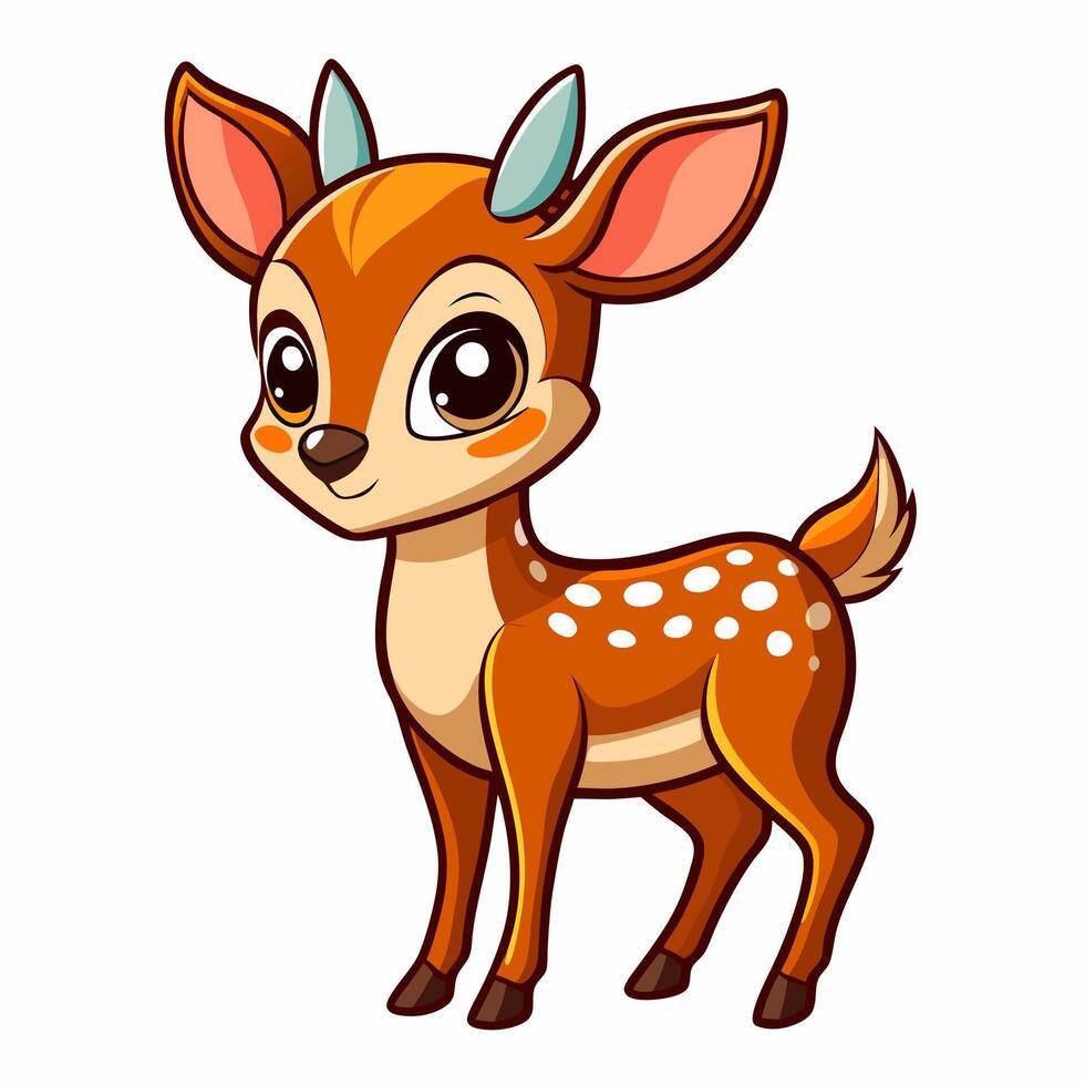 Cute deer cartoon for kids wildlife themed designs. vector