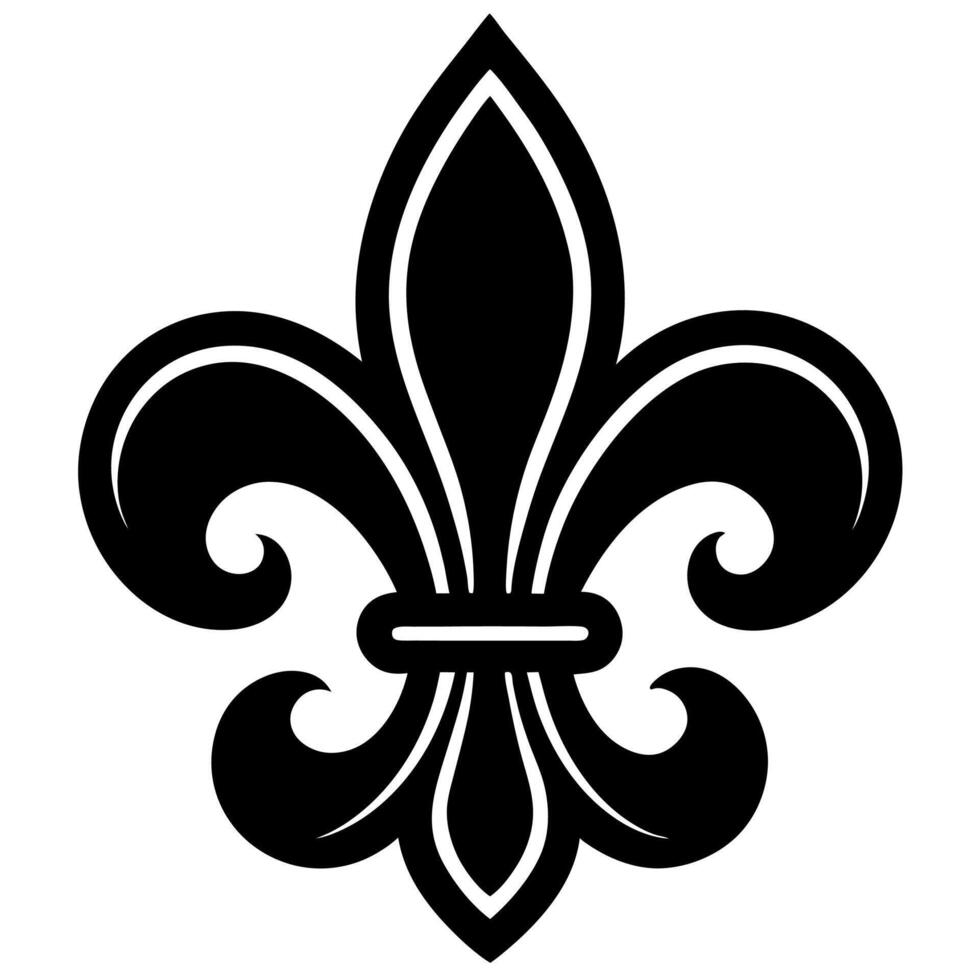 Fleur de icon silhouette perfect for logos and decorative designs. vector