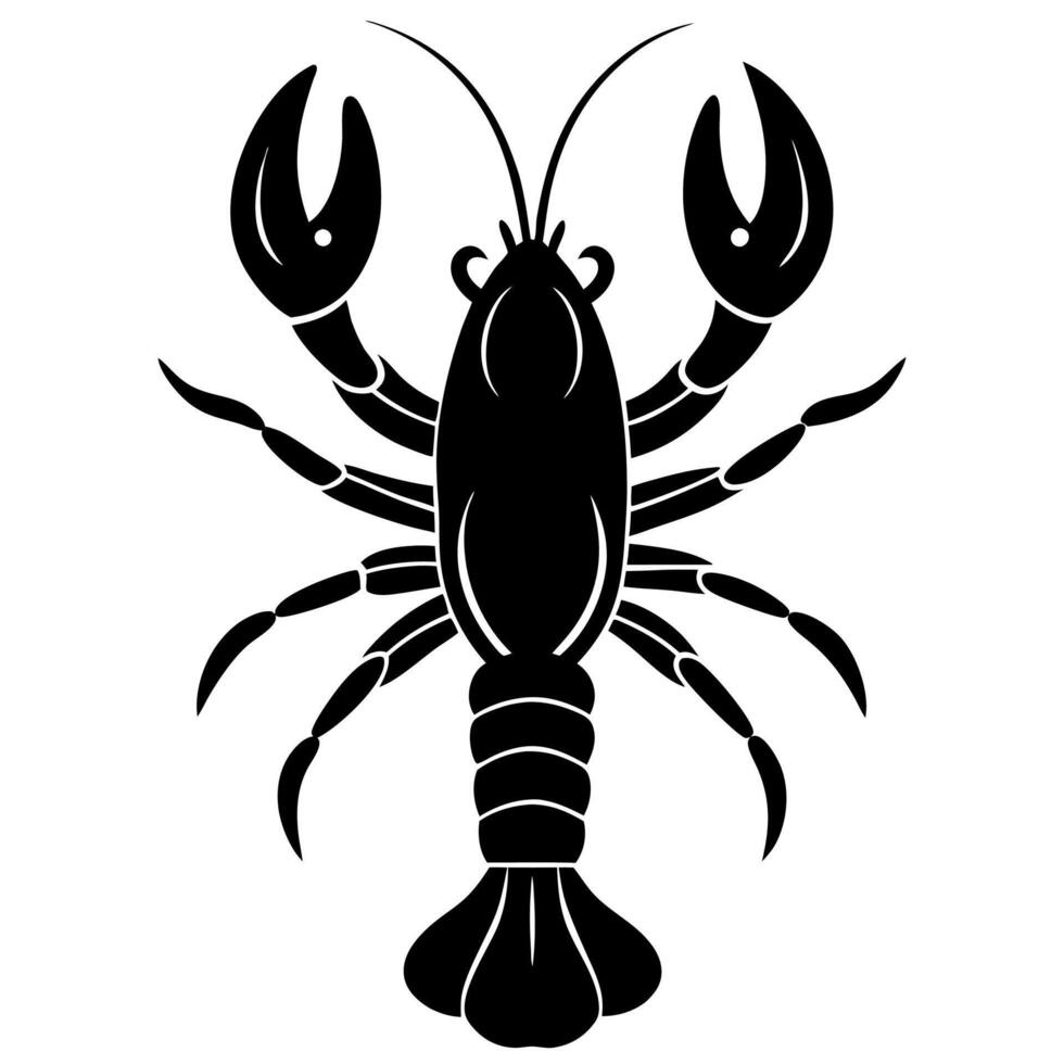 Lobster icon silhouette illustration perfect for logos design vector