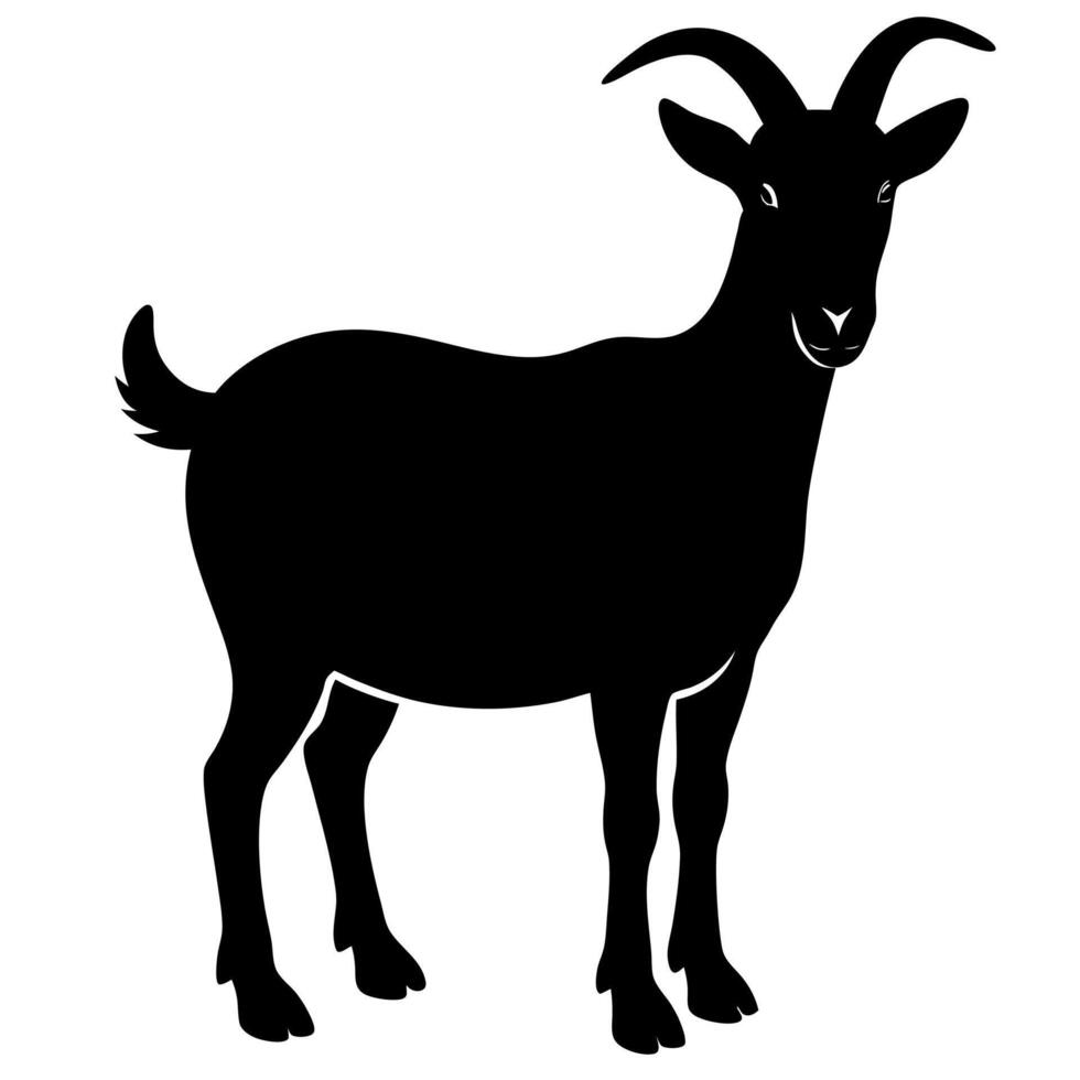 Goat icon silhouette illustration perfect for minimal and creative animal design themes. vector