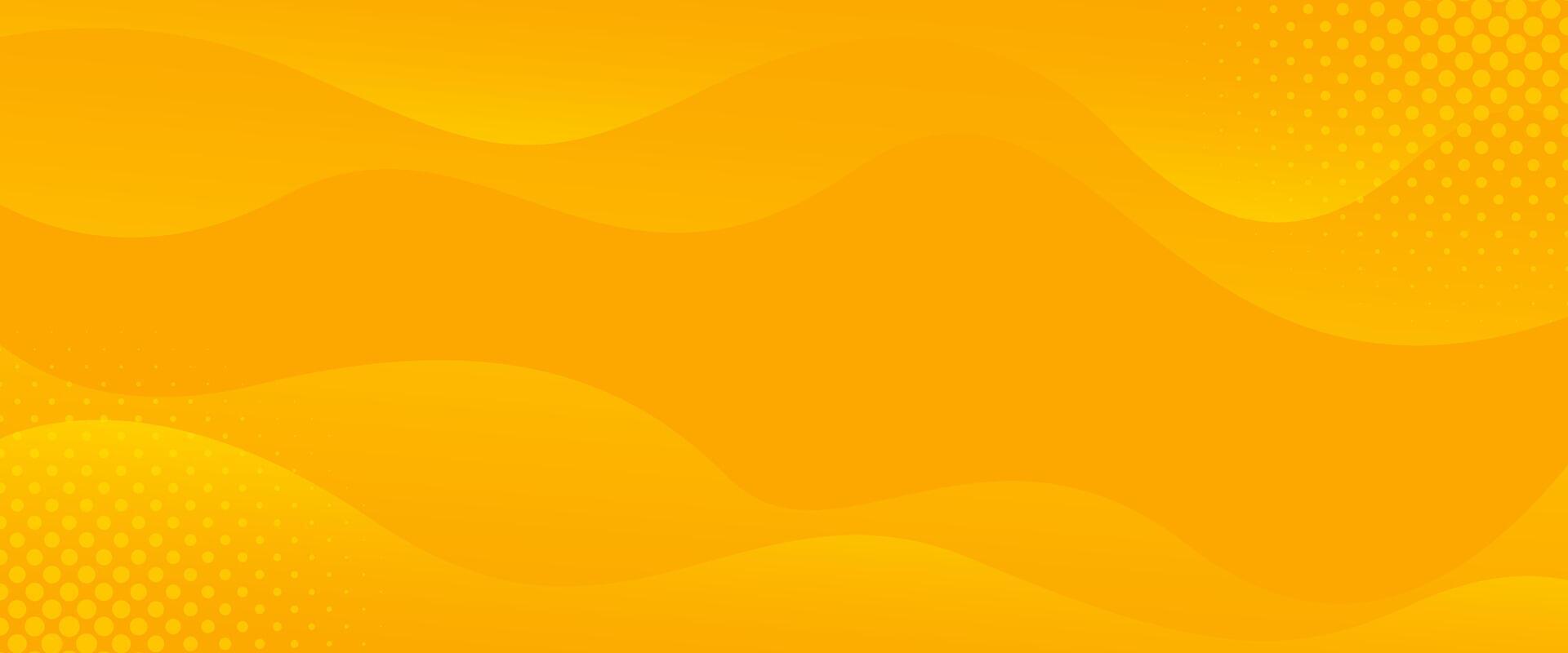 Bright orange-yellow fluid wave background. Abstract gradient banner vector