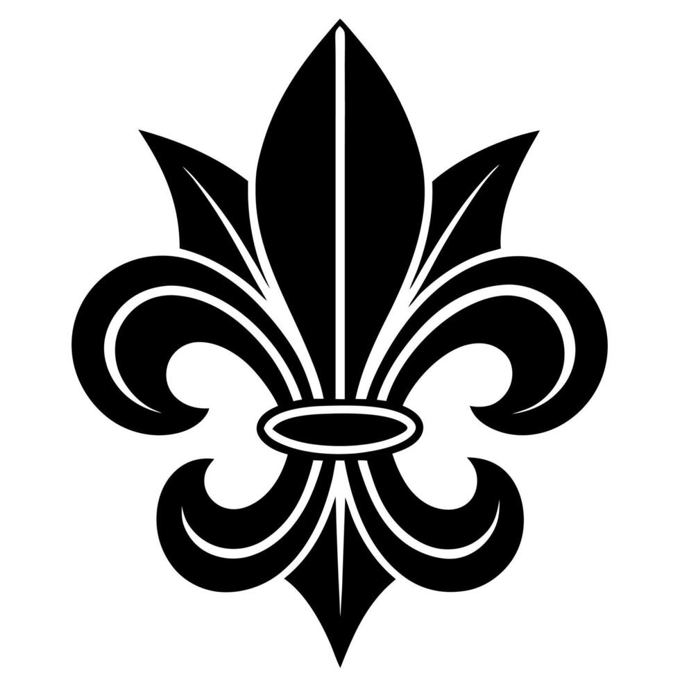 Fleur de icon silhouette perfect for logos and decorative vector