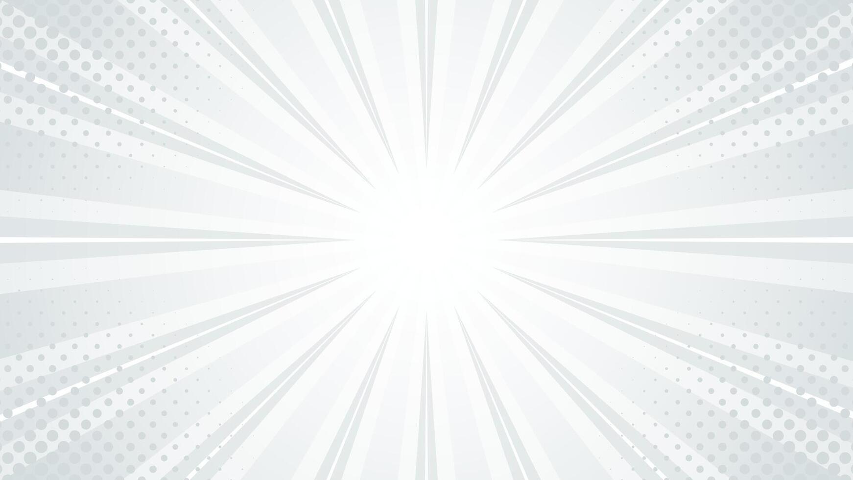 Abstract white-gray comic sunburst background vector