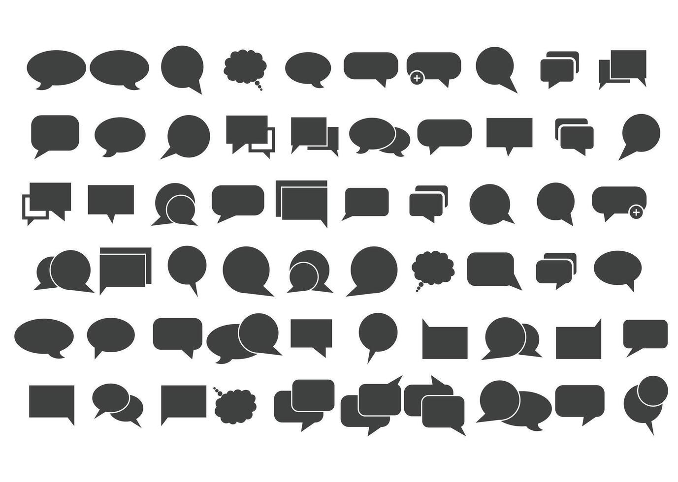 Speech bubble, speech balloon, chat bubble line art icon for apps and websites vector