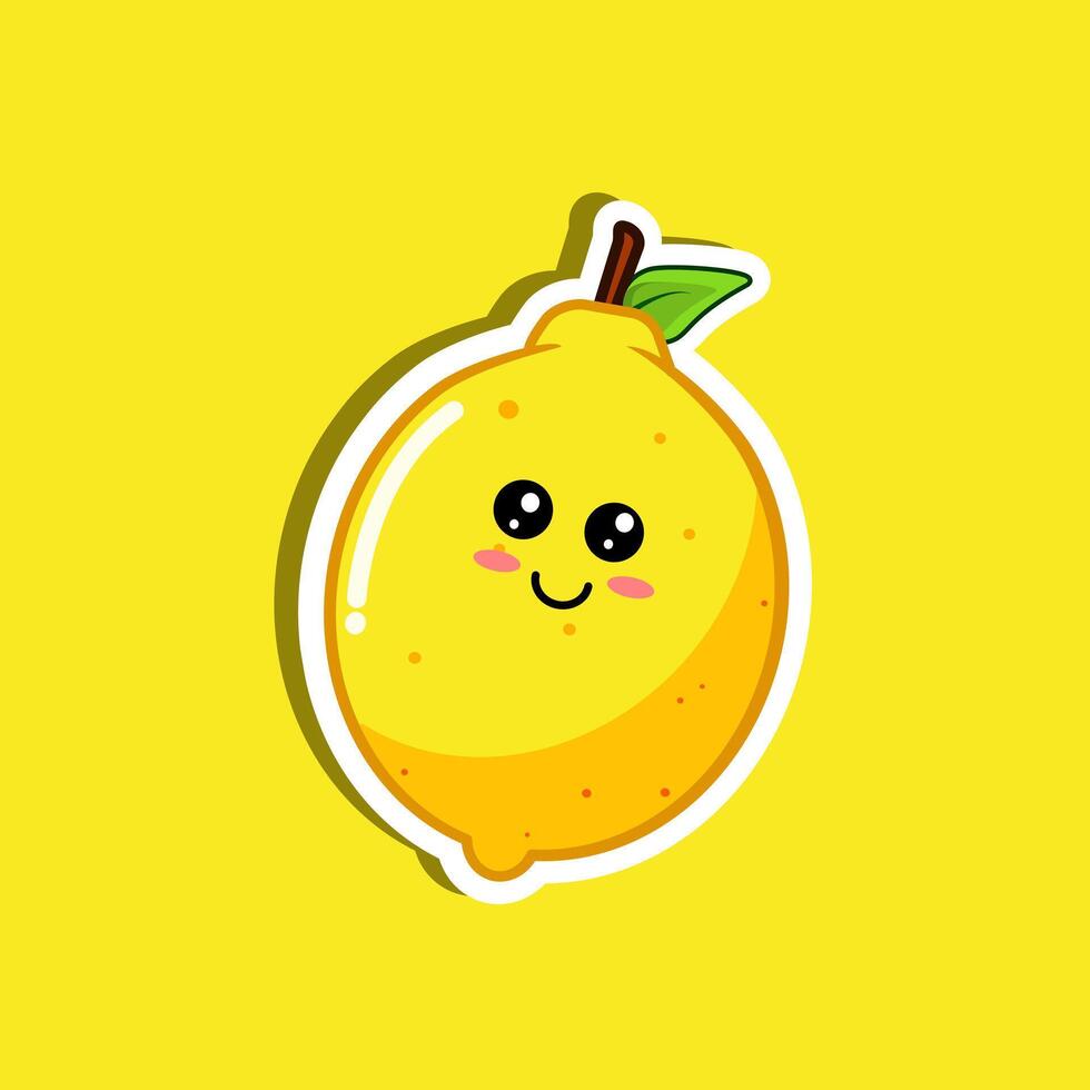 Lemon kawaii illustration cartoon design vector