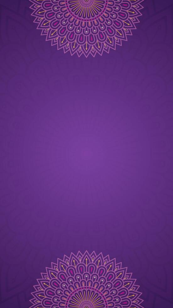 Simple Royal Purple Mandala Vertical Background with Delicate Details vector