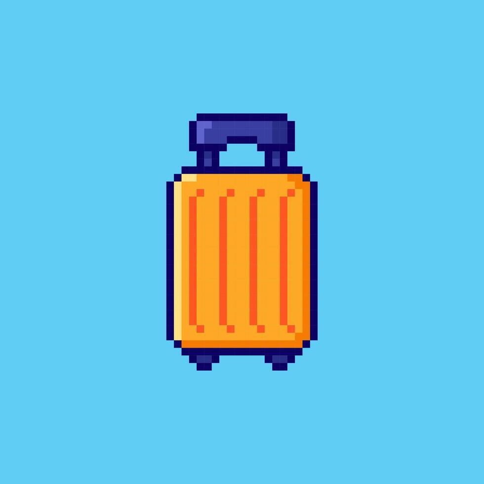 Pixel art Travel Suitcase game asset design vector