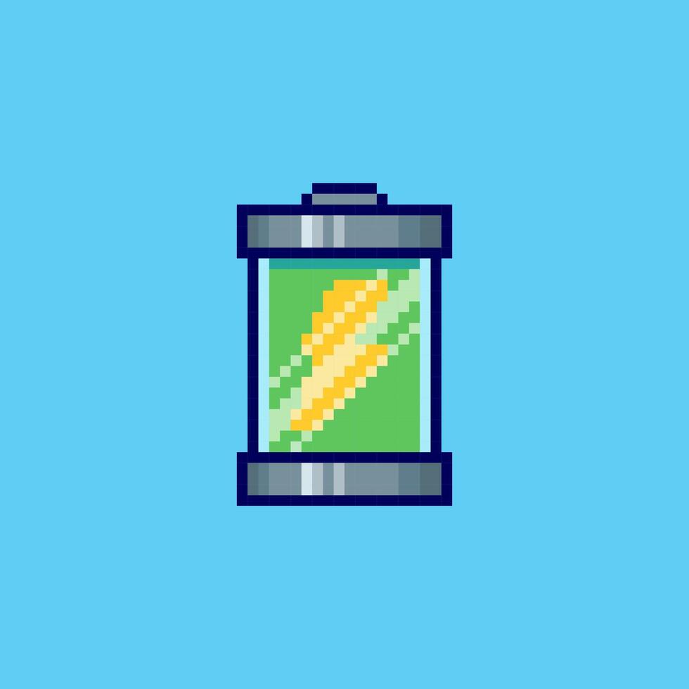 Pixel art Battery Energy game asset design vector