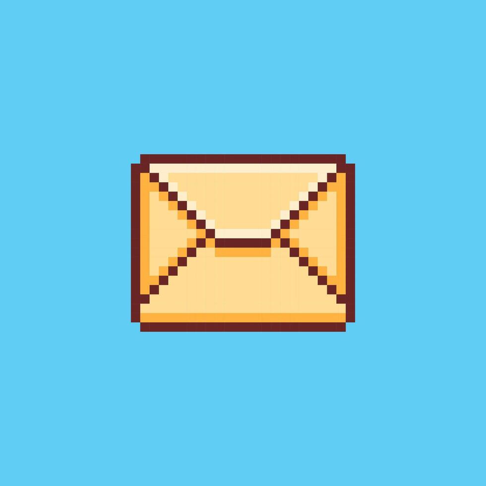 Pixel art Envelope game asset design vector