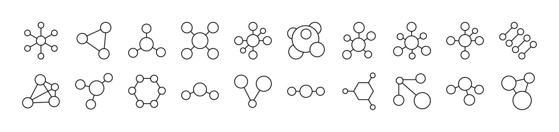 Chemical Compound Picture Collection. Editable Stroke. Perfect for Infographics, Articles, Books, Flyers, Banners vector