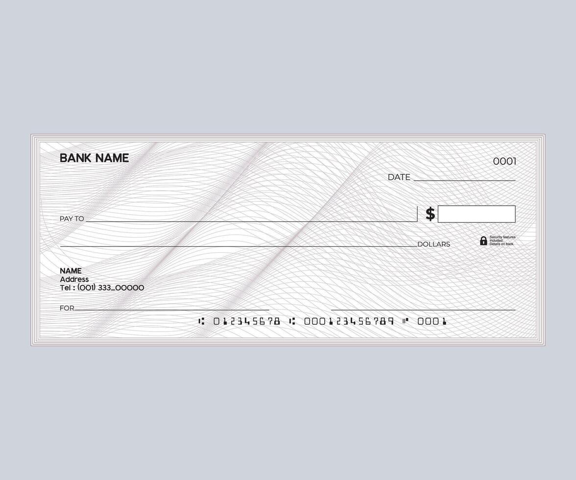 Bank blank cheque template vector