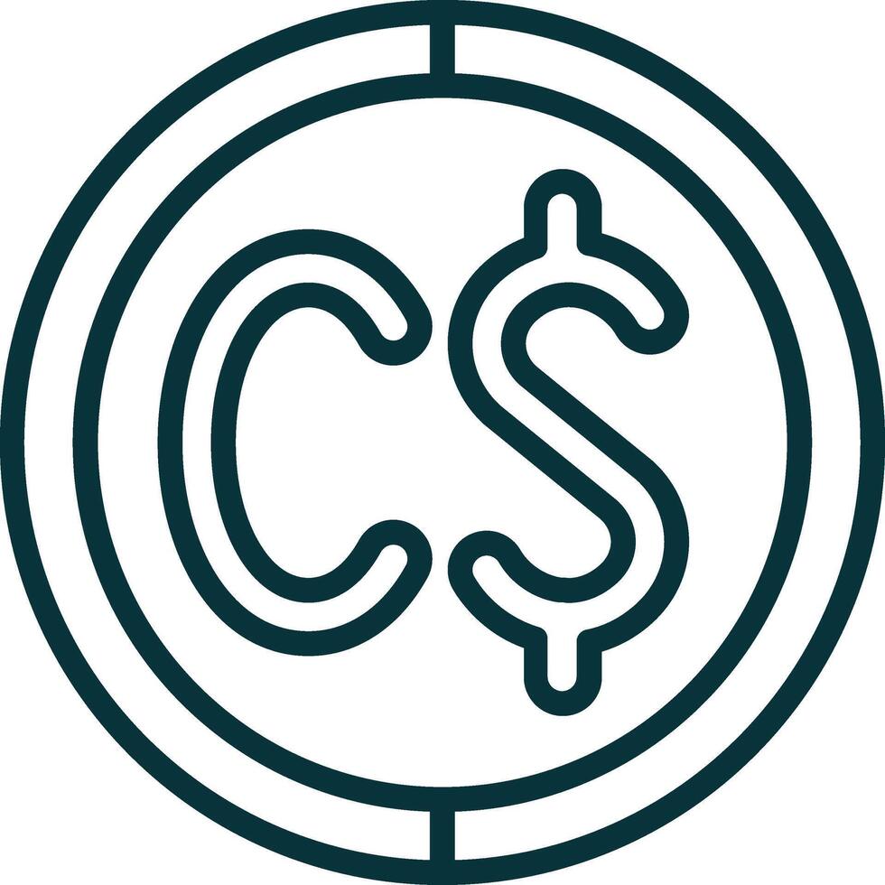 Canadian Dollar Symbol Icon Element For Design Graphic vector