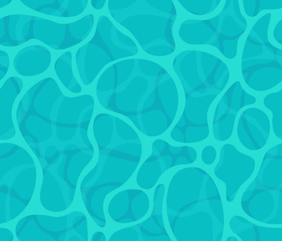 Water surface with ripple, top view textured seamless pattern. Sun light reflection in water, top view swimming pool, ocean, sea. illustration. vector