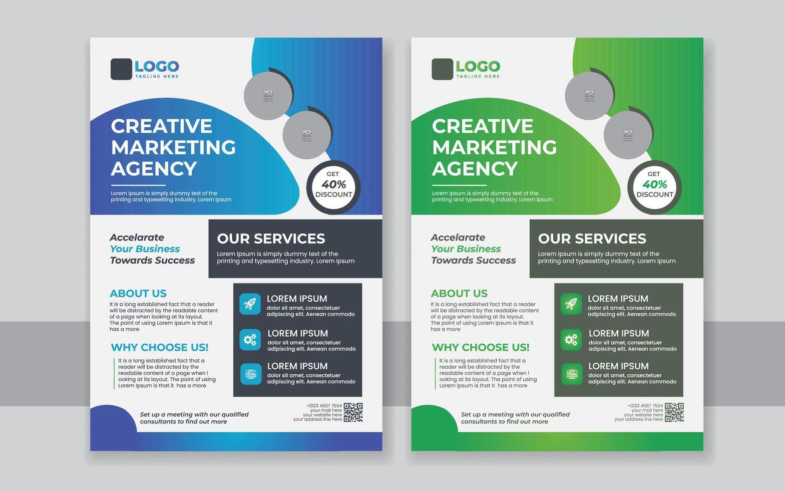 Professional Marketing Flyer Template, Useful for improving your marketing. vector