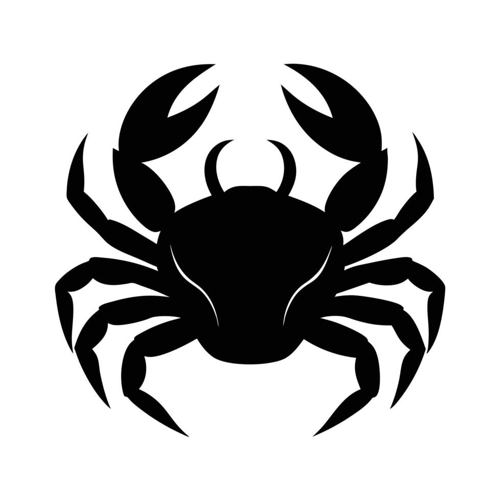 Crab Silhouette Art and Black Crab Design Illustration vector
