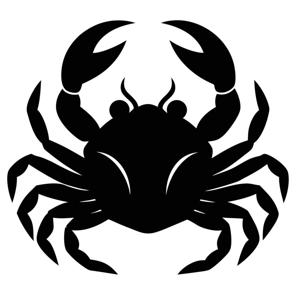 Crab Silhouette Art and Black Crab vector
