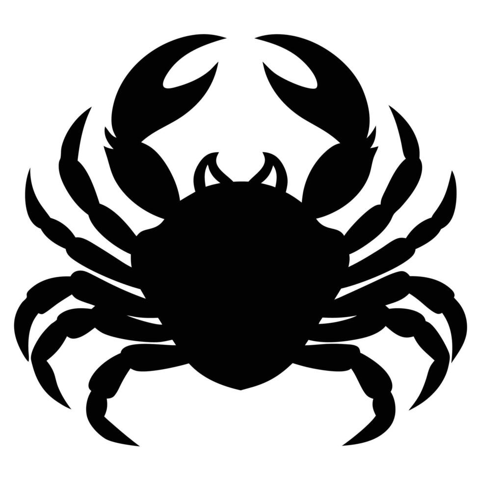 Crab Silhouette Art and Black Crab Illustration Design vector