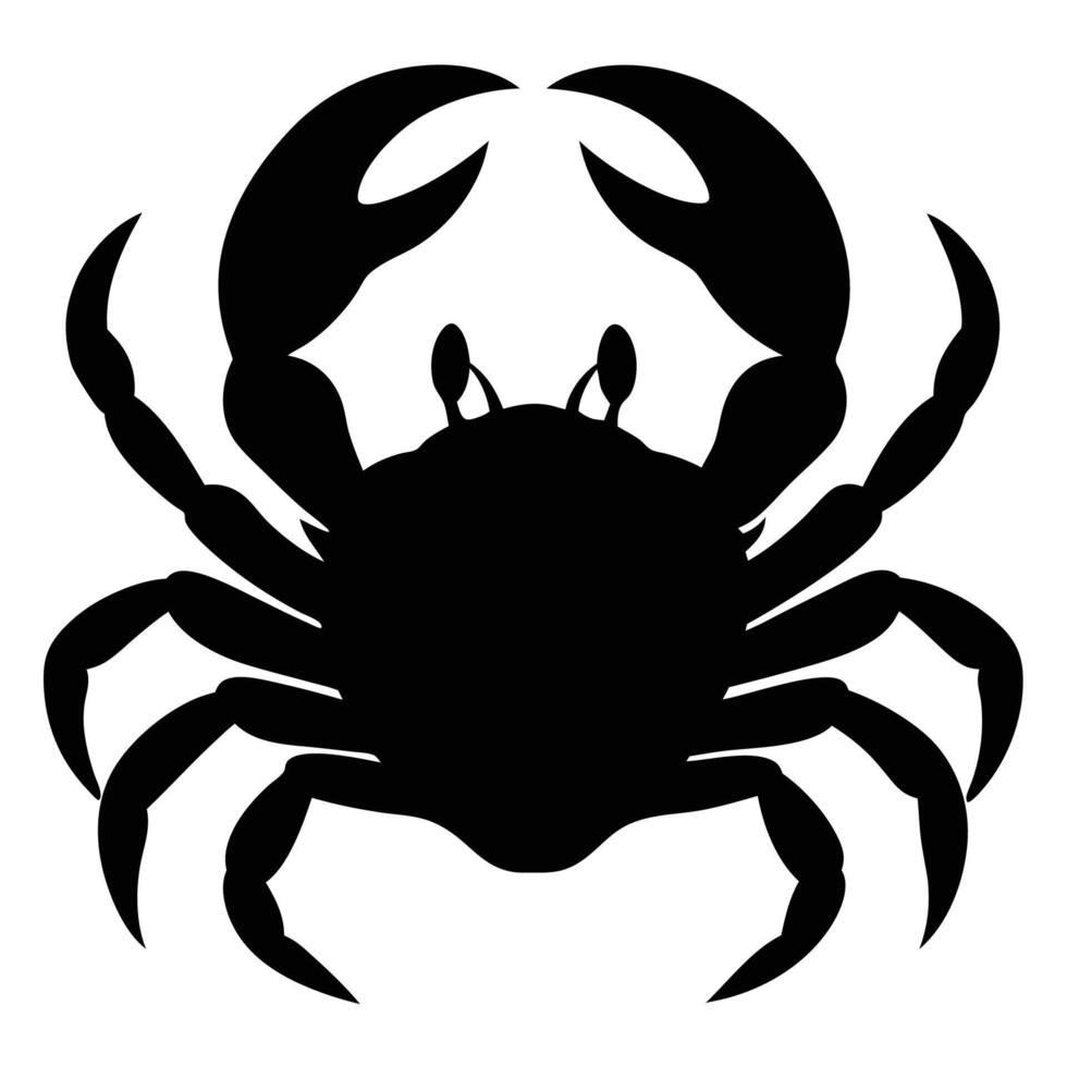 Crab Silhouette and Black Crab Design Illustration vector