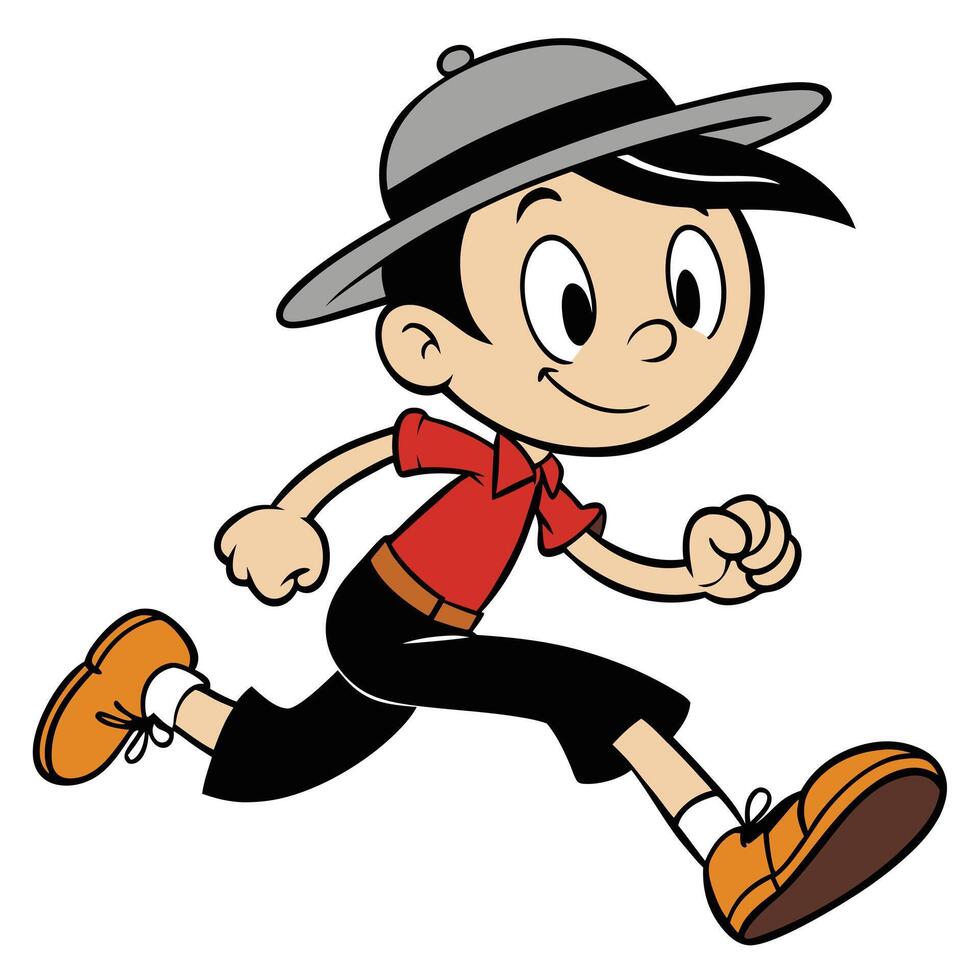 Running boy cartoon character vector