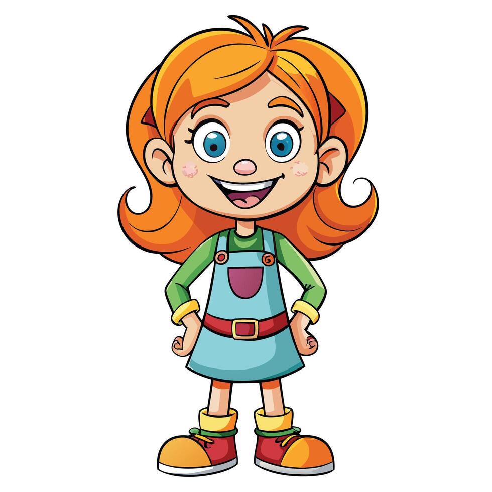 Cute happy smiling girl isolated on white vector