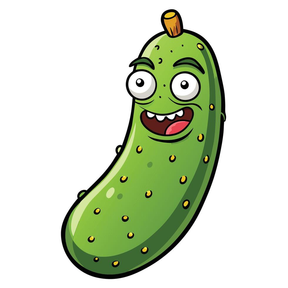 Hand drawn pickle cartoon illustration vector