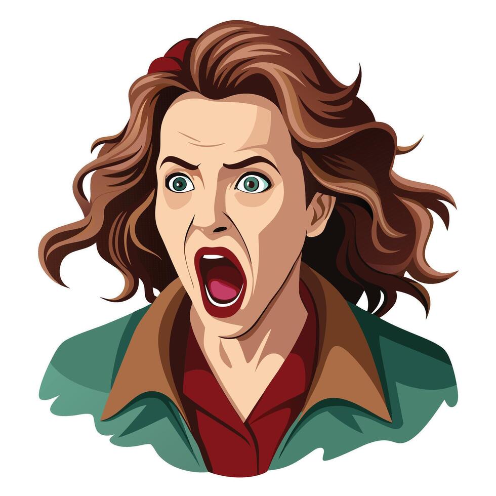 Shocked Woman with Open Mouth vector