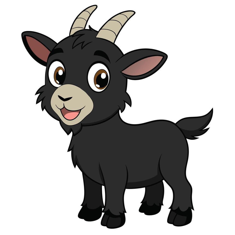 Black goat cartoon character vector