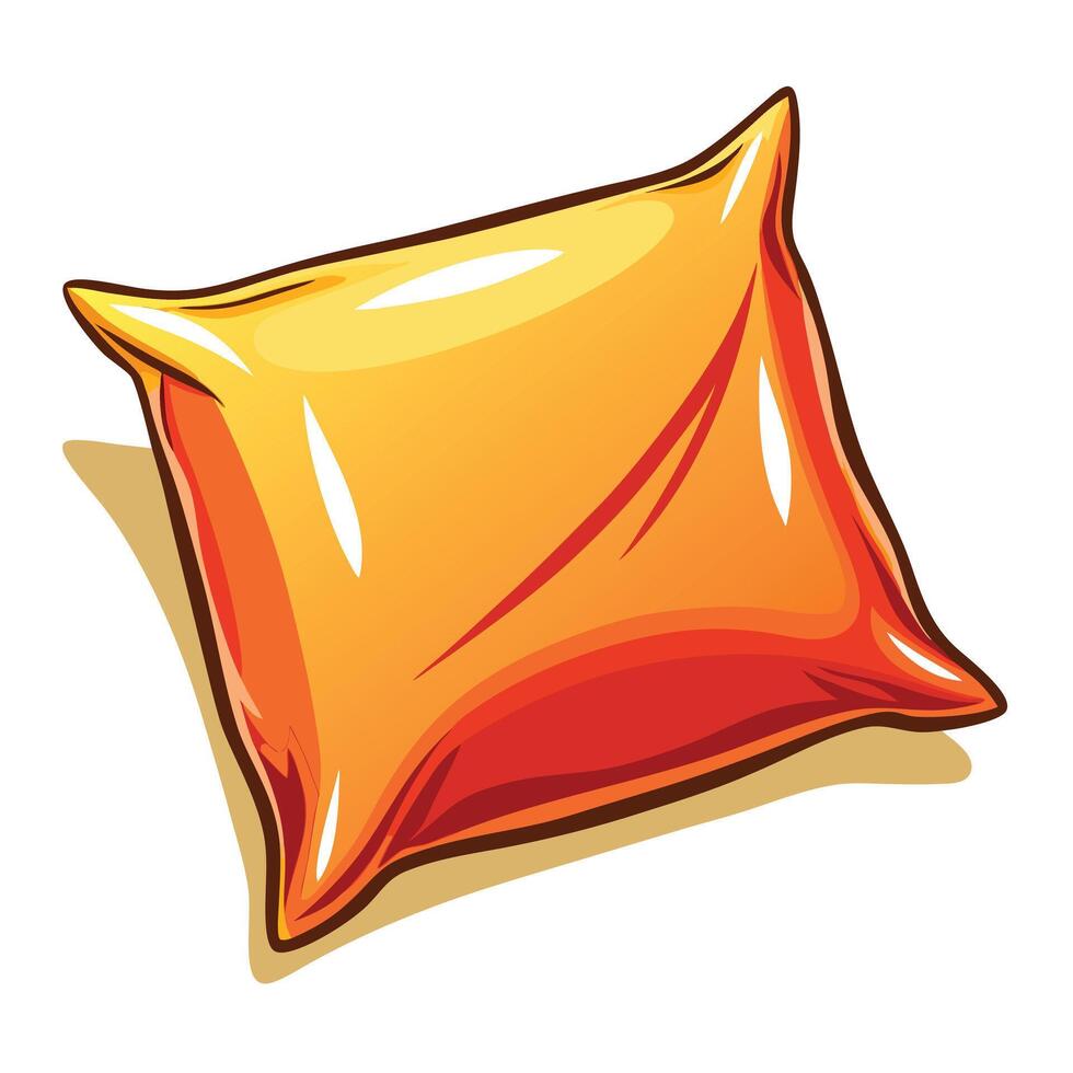 Soft yellow pillow sticker vector
