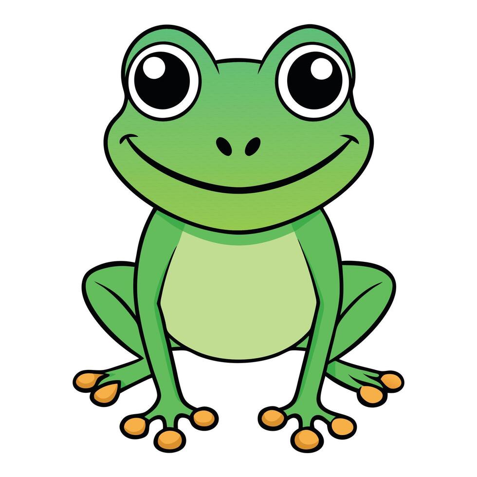 Cute frog cartoon illustration isolated on white background vector