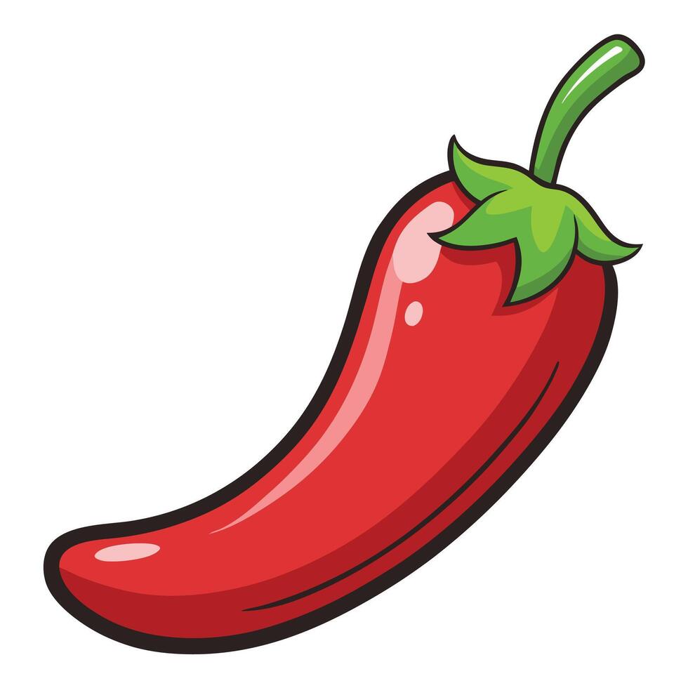 Red Jalapeno chilli illustration vector