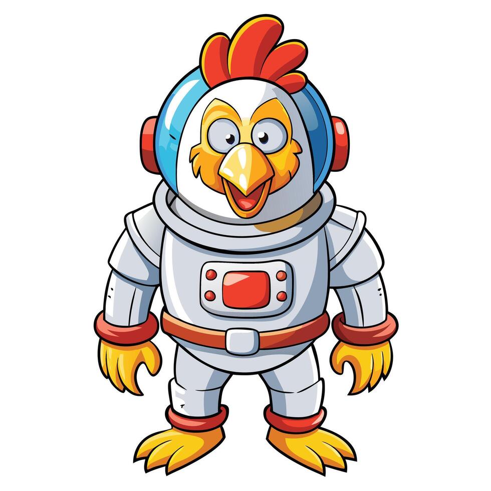 Cute Astronaut in Chicken Costume vector