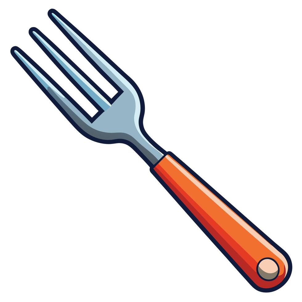 wooden handle realistic including fork vector
