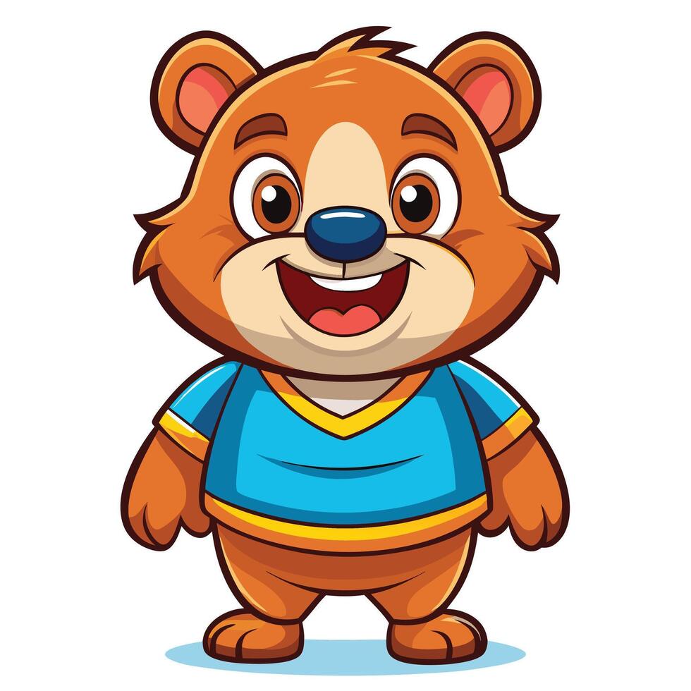 A brown bear isolated on white background vector