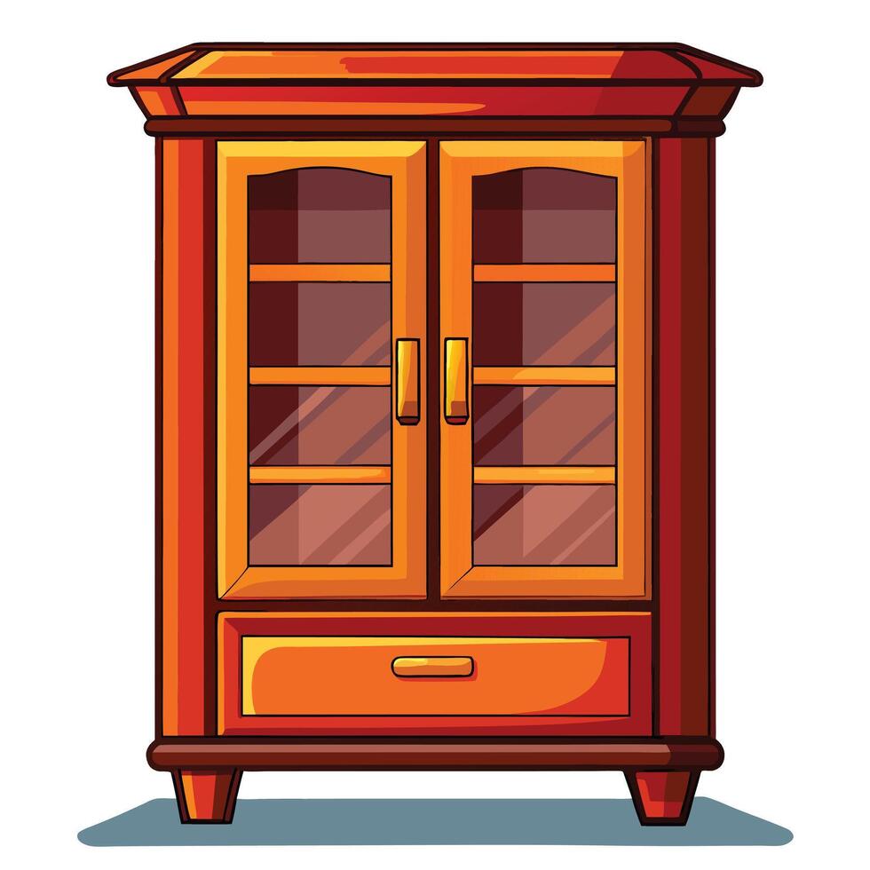 Cupboard furniture made of wood illustration vector