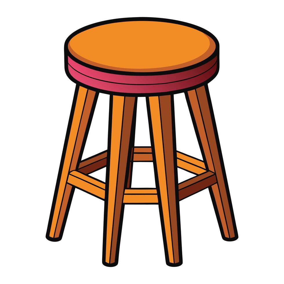 Simple Wooden Stool Illustration vector