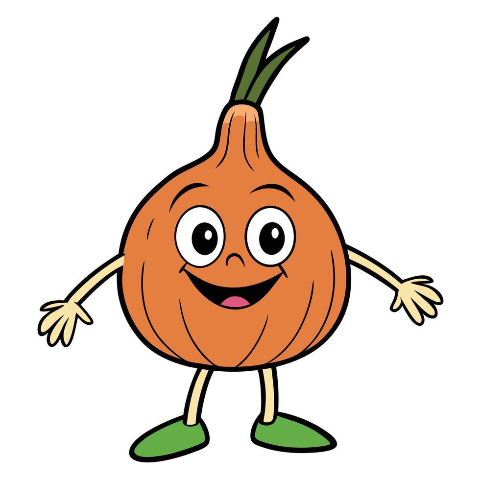 Onion with arms and legs vector