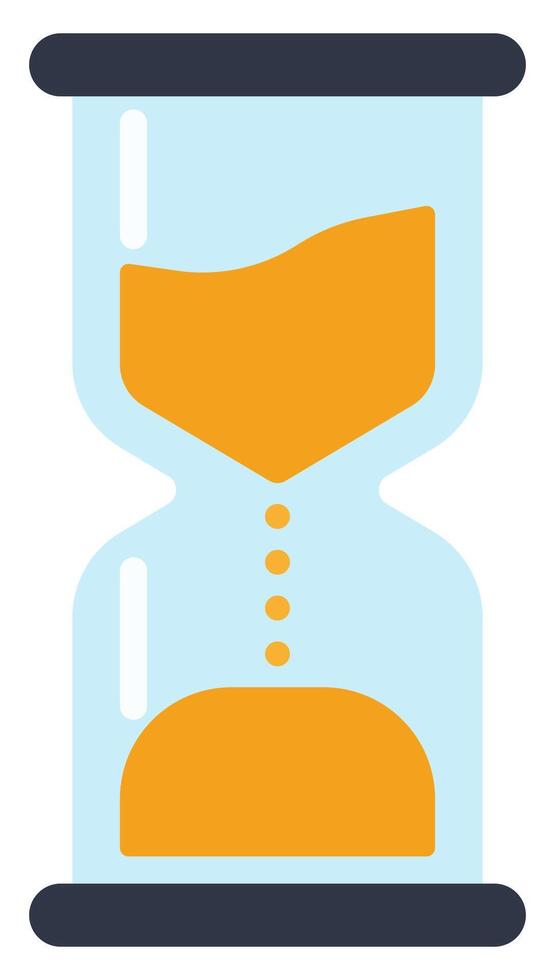 Flat icon of hourglass. vector