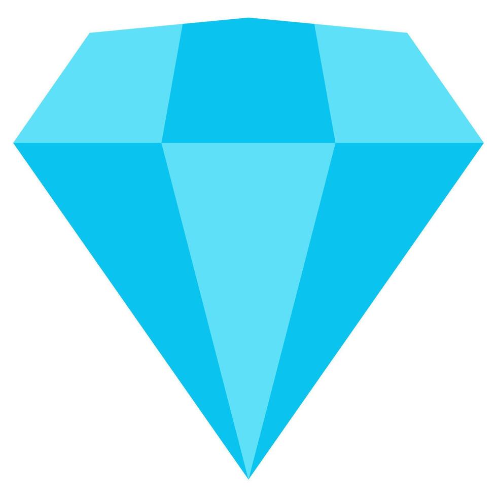 Blue diamond flat icon design. vector