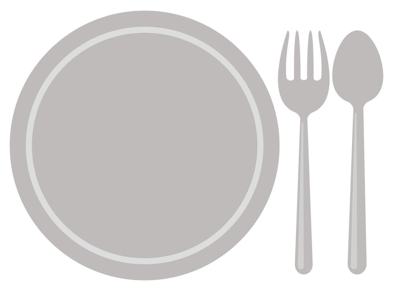 Plate knife and spoon icon isolated on white background. vector