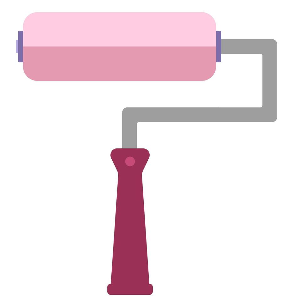 Paint roller flat icon. vector