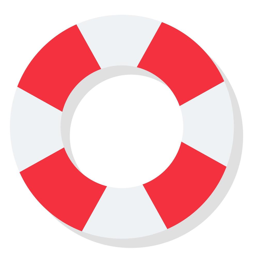 Flat icon of lifebuoy isolated on white background. vector