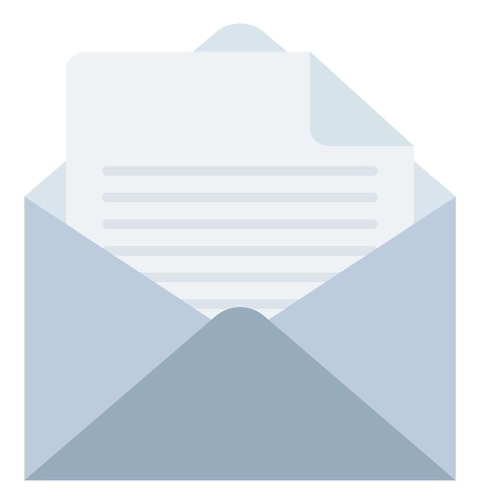 Blue color envelope flat icon isolated on white background. vector