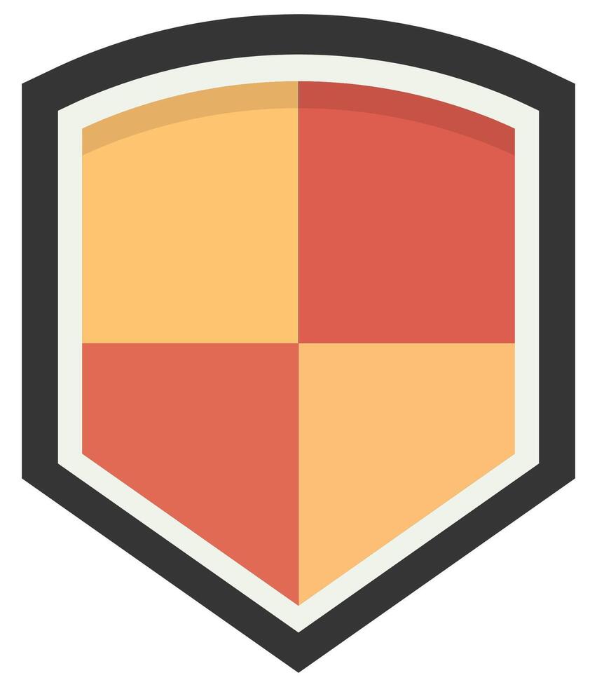 Flat icon of shield protection insignia security isolated on white background. vector