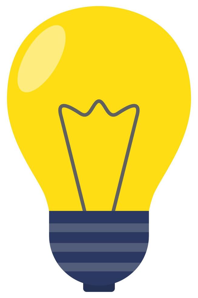Yellow light bulb minimal icon flat icon isolated on white background. vector